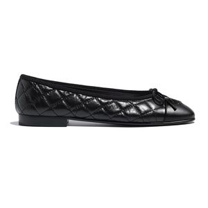 Chanel Black Quilted Flats